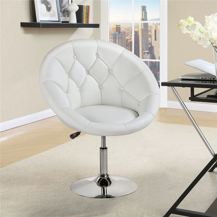 Upholstered Swivel Tufted Barrel Chair